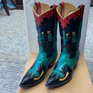 Vintage Rocketbuster cowboy boots cactus Women’s size 9
